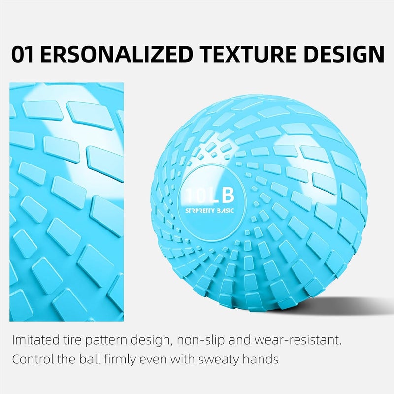 STRPRETTY BASIC Medicine Ball 10 lbs Slam Ball Weighted Balls for Exercise Strength and Crossfit Workout - Image 2